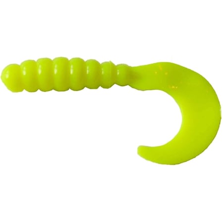 Big Bite Baits 2 in. Fat Grub, Opaque Chartreuse Glow, 10PK FG244